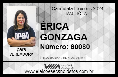 Candidato ÉRICA GONZAGA 2024 - MACEIÓ - Eleições