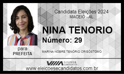 Candidato NINA TENORIO 2024 - MACEIÓ - Eleições