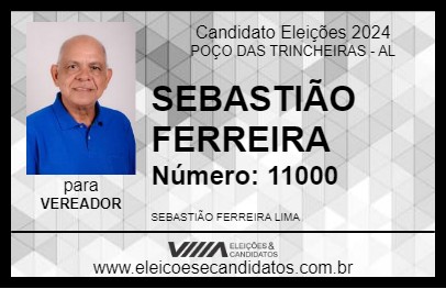 Candidato SEBASTIÃO FERREIRA 2024 - POÇO DAS TRINCHEIRAS - Eleições