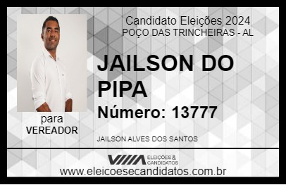 Candidato JAILSON DO PIPA 2024 - POÇO DAS TRINCHEIRAS - Eleições