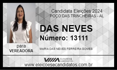 Candidato DAS NEVES 2024 - POÇO DAS TRINCHEIRAS - Eleições