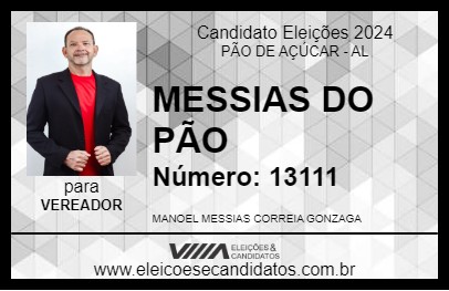 Candidato MESSIAS DO PÃO 2024 - PÃO DE AÇÚCAR - Eleições