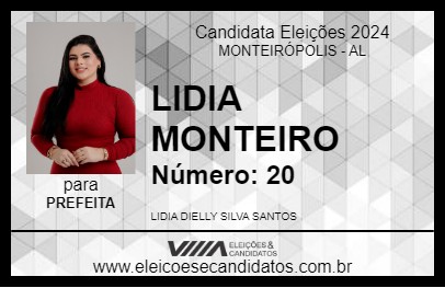 Candidato LIDIA MONTEIRO 2024 - MONTEIRÓPOLIS - Eleições