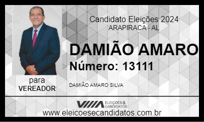 Candidato DAMIÃO AMARO 2024 - ARAPIRACA - Eleições