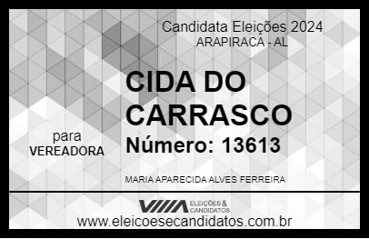 Candidato CIDA DO CARRASCO  2024 - ARAPIRACA - Eleições