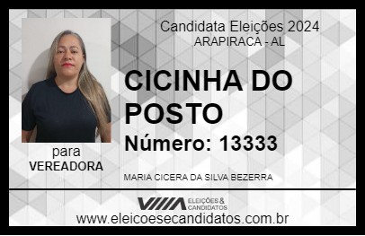 Candidato CICINHA DO POSTO 2024 - ARAPIRACA - Eleições