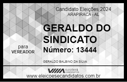 Candidato GERALDO DO SINDICATO 2024 - ARAPIRACA - Eleições