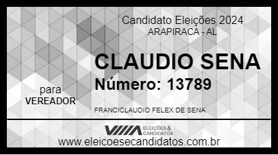 Candidato CLAUDIO SENA 2024 - ARAPIRACA - Eleições