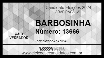 Candidato BARBOSINHA 2024 - ARAPIRACA - Eleições