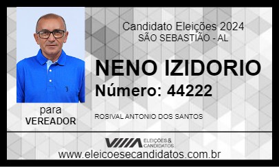 Candidato NENO IZIDORIO 2024 - SÃO SEBASTIÃO - Eleições