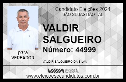 Candidato VALDIR SALGUEIRO 2024 - SÃO SEBASTIÃO - Eleições