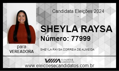 Candidato SHEYLA RAYSA 2024 - PILAR - Eleições