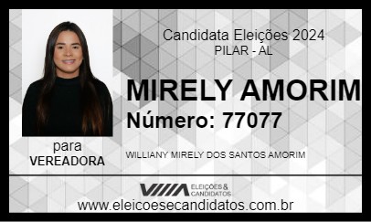 Candidato MIRELY AMORIM 2024 - PILAR - Eleições