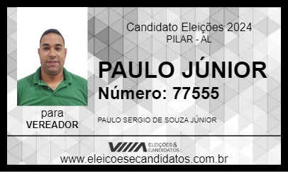 Candidato PAULO JÚNIOR 2024 - PILAR - Eleições