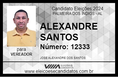 Candidato ALEXANDRE SANTOS 2024 - PALMEIRA DOS ÍNDIOS - Eleições