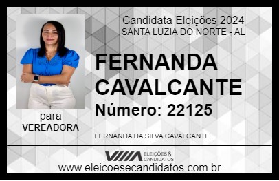 Candidato FERNANDA CAVALCANTE 2024 - SANTA LUZIA DO NORTE - Eleições