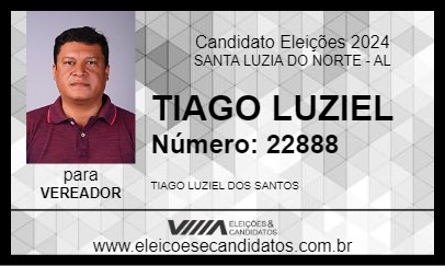 Candidato TIAGO LUZIEL 2024 - SANTA LUZIA DO NORTE - Eleições