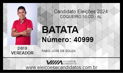 Candidato BATATA 2024 - COQUEIRO SECO - Eleições