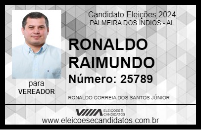 Candidato RONALDO RAIMUNDO 2024 - PALMEIRA DOS ÍNDIOS - Eleições