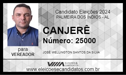 Candidato CANJERÊ 2024 - PALMEIRA DOS ÍNDIOS - Eleições