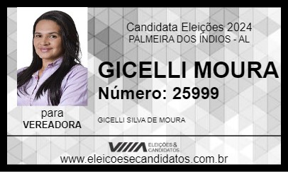 Candidato GICELLI MOURA 2024 - PALMEIRA DOS ÍNDIOS - Eleições