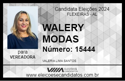 Candidato WALERY MODAS 2024 - FLEXEIRAS - Eleições