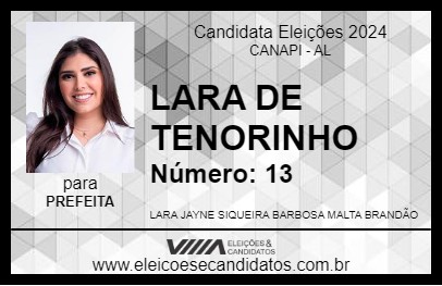 Candidato LARA DE TENORINHO 2024 - CANAPI - Eleições