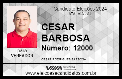 Candidato CESAR BARBOSA 2024 - ATALAIA - Eleições