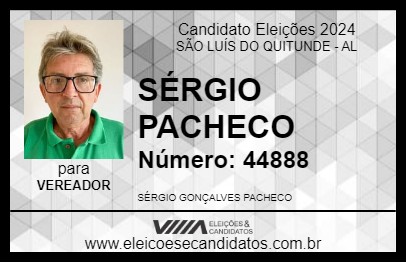 Candidato SÉRGIO PACHECO 2024 - SÃO LUÍS DO QUITUNDE - Eleições