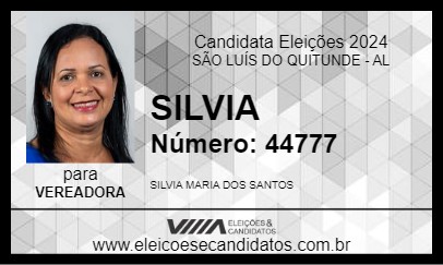 Candidato SILVIA 2024 - SÃO LUÍS DO QUITUNDE - Eleições