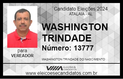 Candidato WASHINGTON TRINDADE 2024 - ATALAIA - Eleições