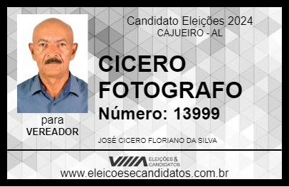 Candidato CICERO FOTOGRAFO 2024 - CAJUEIRO - Eleições