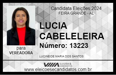 Candidato LUCIA CABELELEIRA 2024 - FEIRA GRANDE - Eleições