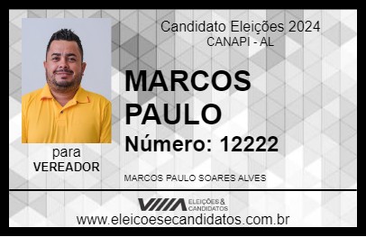 Candidato MARCOS PAULO 2024 - CANAPI - Eleições