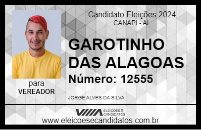 Candidato GAROTINHO DAS ALAGOAS 2024 - CANAPI - Eleições