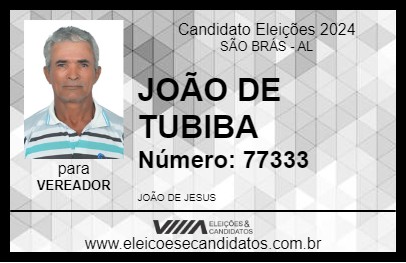 Candidato JOÃO DE TUBIBA 2024 - SÃO BRÁS - Eleições