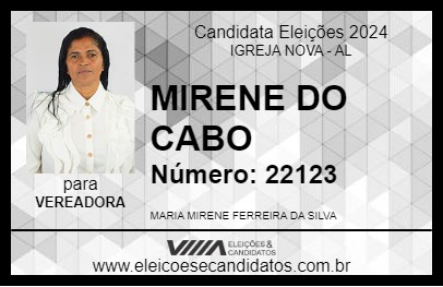 Candidato MIRENE DO CABO 2024 - IGREJA NOVA - Eleições