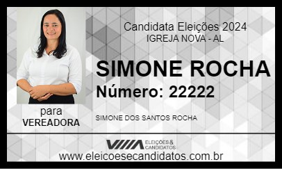 Candidato SIMONE ROCHA 2024 - IGREJA NOVA - Eleições