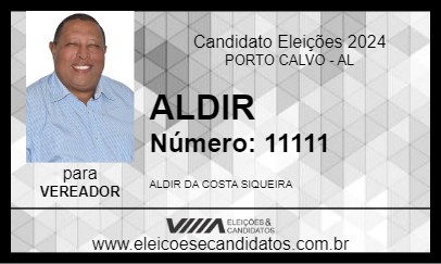 Candidato ALDIR 2024 - PORTO CALVO - Eleições