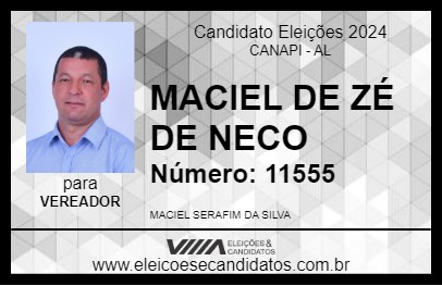 Candidato MACIEL DE ZÉ DE NECO 2024 - CANAPI - Eleições