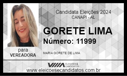 Candidato GORETE LIMA 2024 - CANAPI - Eleições