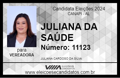 Candidato JULIANA DA SAÚDE 2024 - CANAPI - Eleições