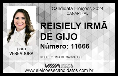 Candidato REISIELY IRMÃ DE GIJO 2024 - CANAPI - Eleições