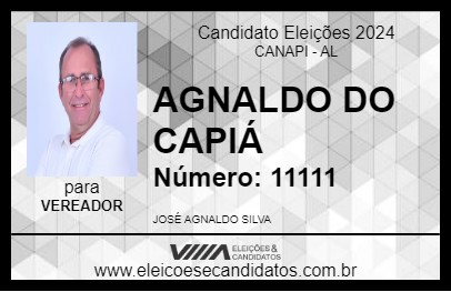 Candidato AGNALDO DO CAPIÁ 2024 - CANAPI - Eleições