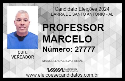 Candidato PROFESSOR MARCELO 2024 - BARRA DE SANTO ANTÔNIO - Eleições