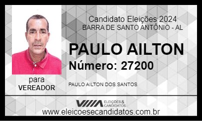 Candidato PAULO AILTON 2024 - BARRA DE SANTO ANTÔNIO - Eleições