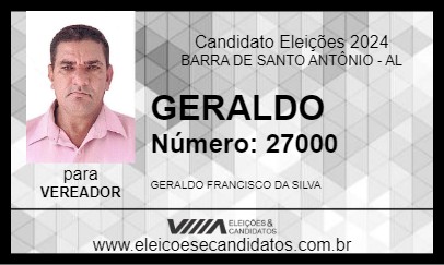 Candidato GERALDO 2024 - BARRA DE SANTO ANTÔNIO - Eleições