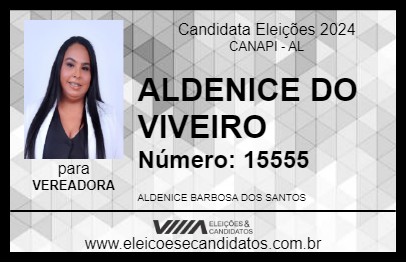 Candidato ALDENICE DO VIVEIRO 2024 - CANAPI - Eleições