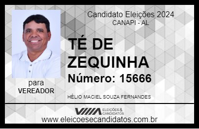 Candidato TÉ DE ZEQUINHA 2024 - CANAPI - Eleições