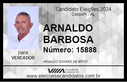 Candidato ARNALDO BARBOSA 2024 - CANAPI - Eleições